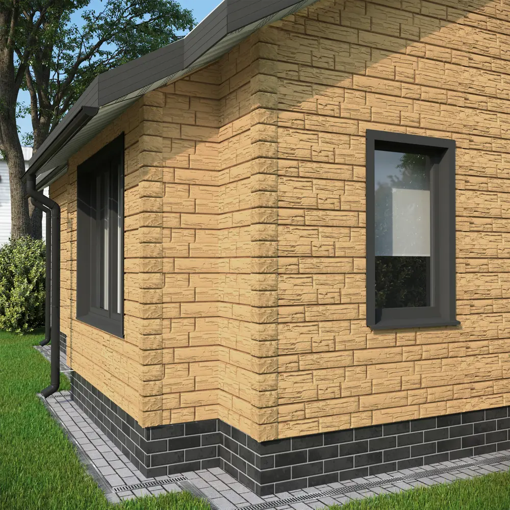 Угол наружный под камень Döcke цвет пекан STLM-2068057 - Вид №2