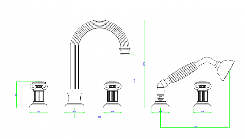 Смеситель на борт ванны Cezares OLIMP-BVD-01-O - Вид №1