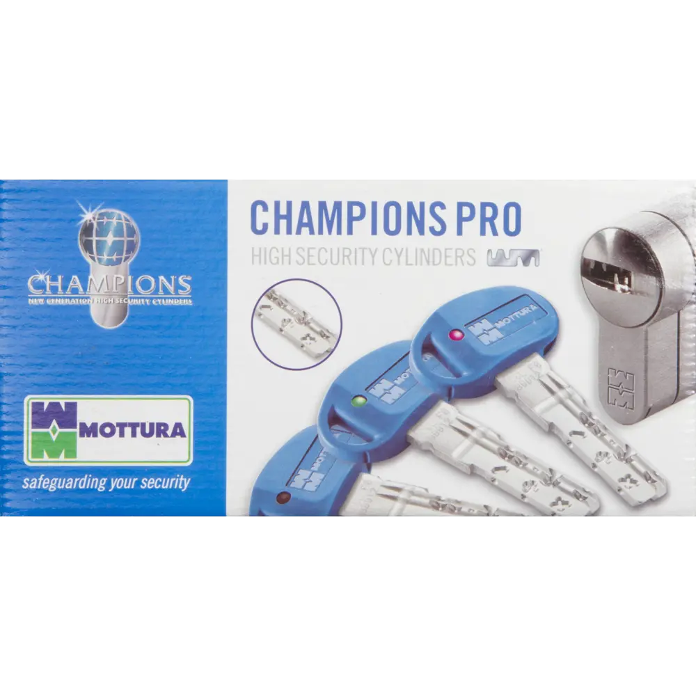 Цилиндр Mottura Champions Pro CP4P513101C5, 46x10x26 мм, ключ/шток, цвет матовый никель, без вертушки STLM-2117425 - Вид №3