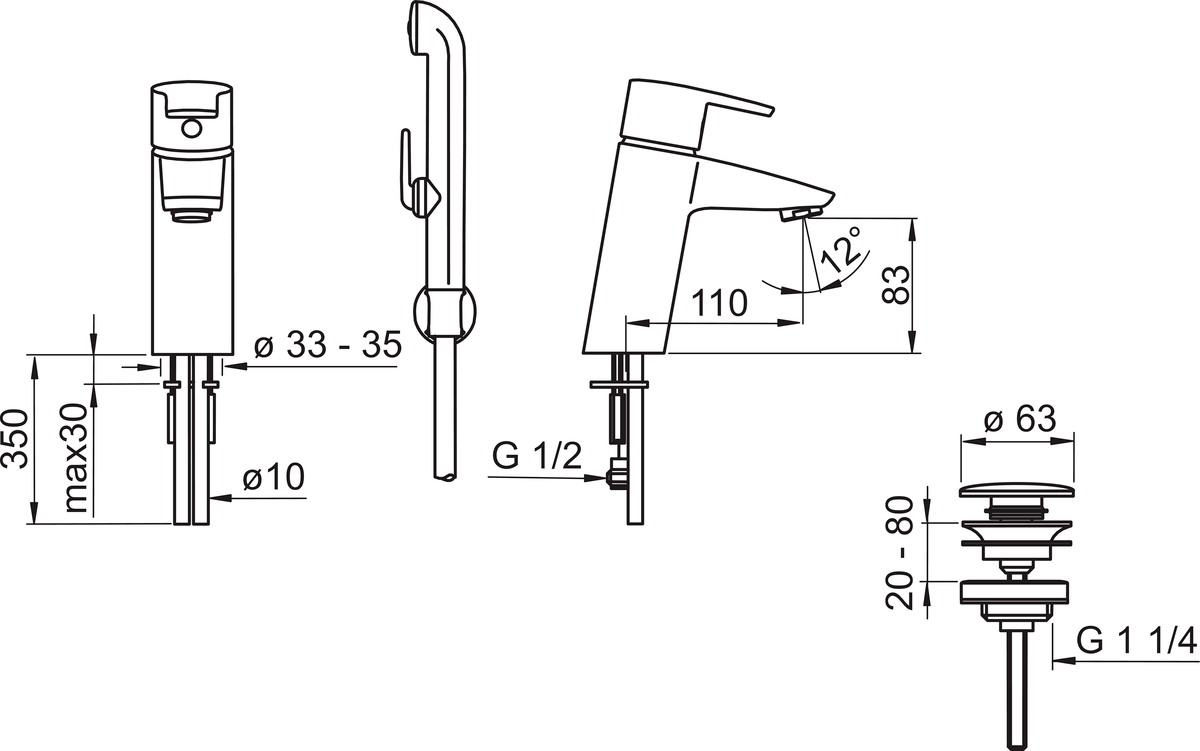 Oras 2808 Смеситель для умывальника 2808 Cubista Хром  - Вид №1