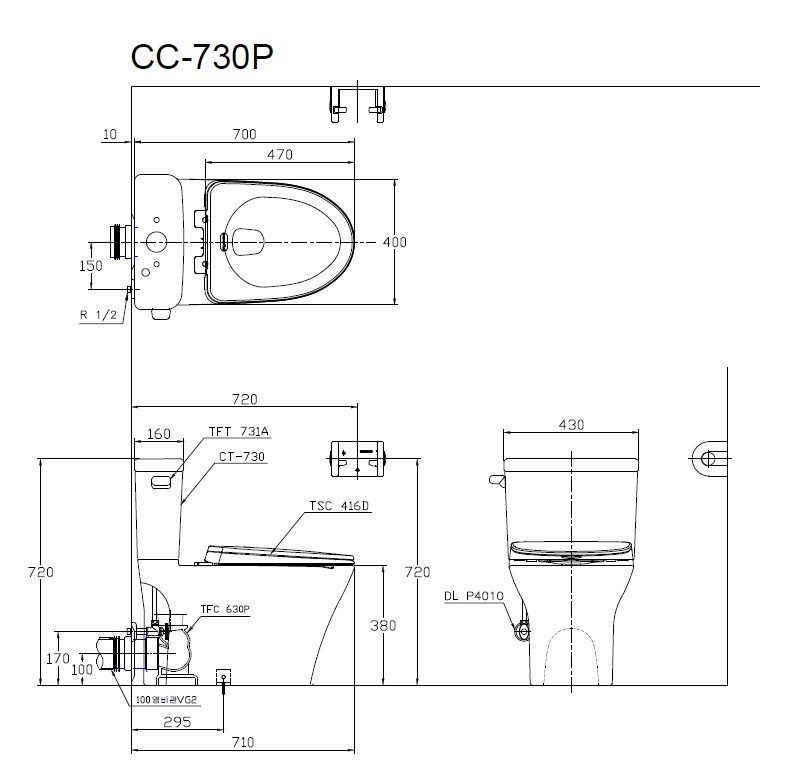 с горизонтальный выпуском Daelim PP-730P Сифонный унитаз SensPa sun-id-2005452