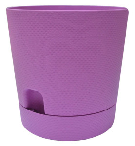 530-33 Горшок д/цветов с поддоном Waffle d=22 5.7 Л. сиреневый Цветочная коллекция