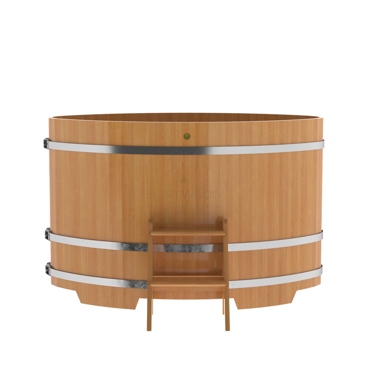 1169 Купель овальная из лиственницы 1,02х1,68х1,1 натуральная премиум Alyarus  - Вид №3