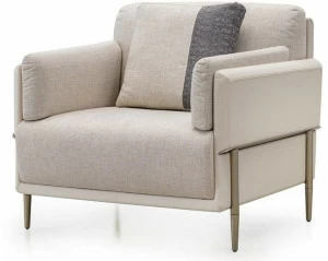 Turri Кресло из ткани и кожи с подлокотниками Zero