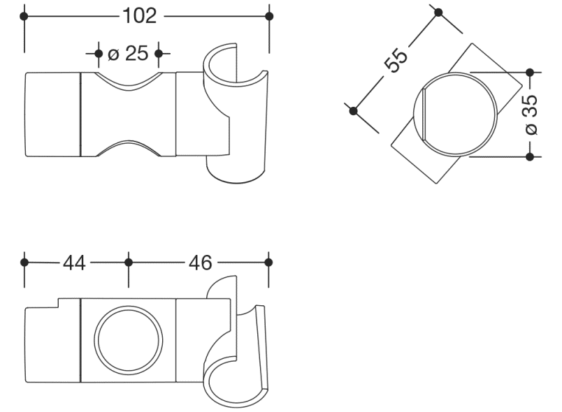 70899 держатель для душа HEWI System 900 - Вид №1