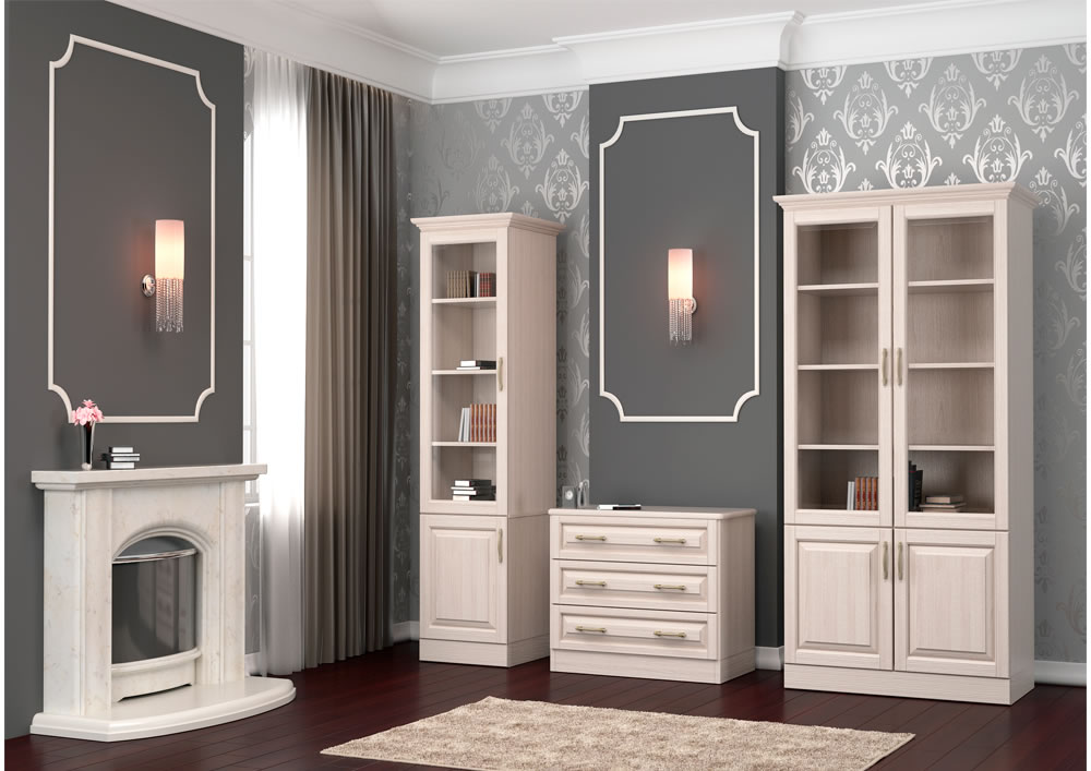 Шкаф книжный деревянный двухстворчатый белый "Эдем" DREAMLINE ЭДЕМ 176299 Белый  - Вид №1