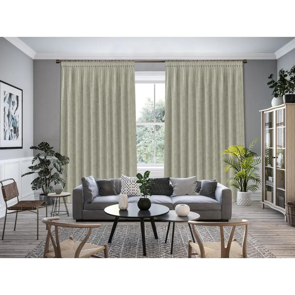 Ткань 1 м/п Однотонный шенилл 300 см цвет светло-серый GARDEN STLM-2071420 - Вид №4