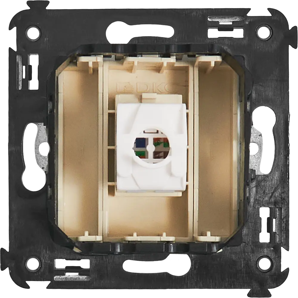Розетка компьютерная встраиваемая DKC Avanti UTP cat 5 без заземления со шторками цвет ванильная дымка 85842225 STLM-2037000 - Вид №3