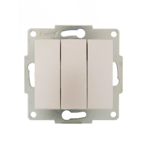 Выключатель Lezard Karina 3 клавиши цвет жемчужный белый перламутровый