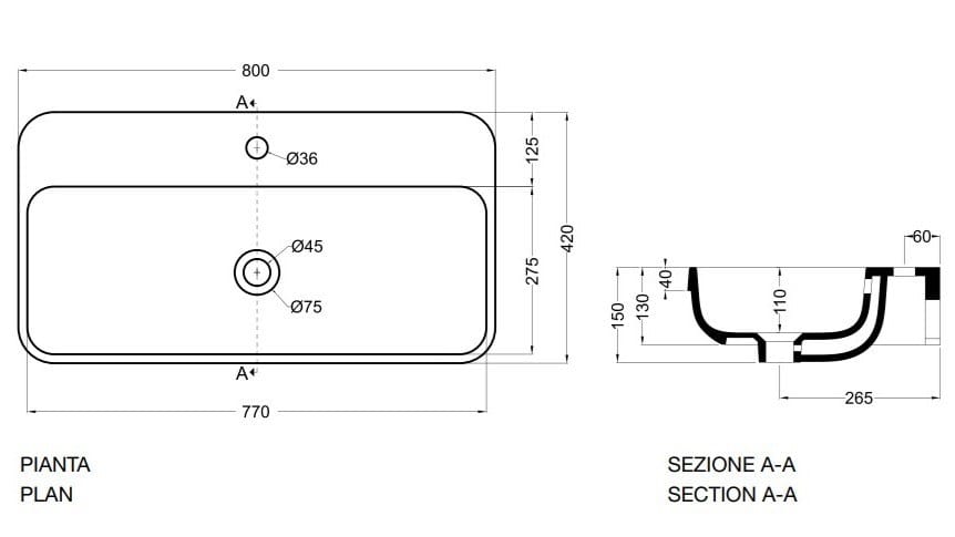 Прямоугольная керамическая раковина с переливом Axa Legacy ARCH-00138648 - Вид №20