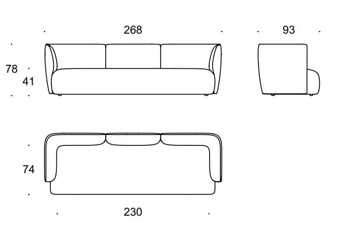 3-местный съемный тканевый диван Busnelli LOVELY ARCH-00140438 - Вид №3
