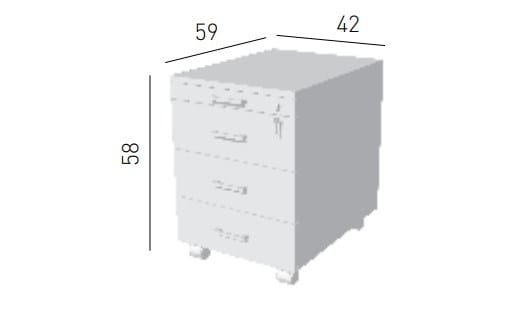 Офисный комод с колесами и замком GABER DRAWER ARCH-00038119 - Вид №2