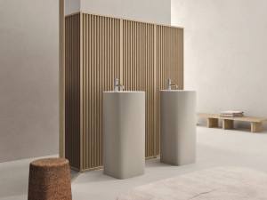 Мебель для ванной комнаты из дуба и хрусталя