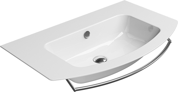 8826111 Подвесная раковина настенная овальная GSI ceramica Pura белая - Вид №1