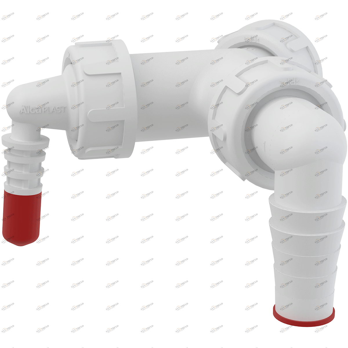 Колено с двумя штуцерами G1"/8–23 с клапанами ALCAPLAST P149Z