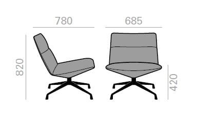 Спицевое вращающееся кресло Andreu World Capri Lounge ARCH-00102713 - Вид №2