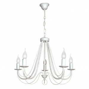 Люстра дизайнерская Afraid белая 10137-5L SUPERNW СВЕЧИ 056658 Белый