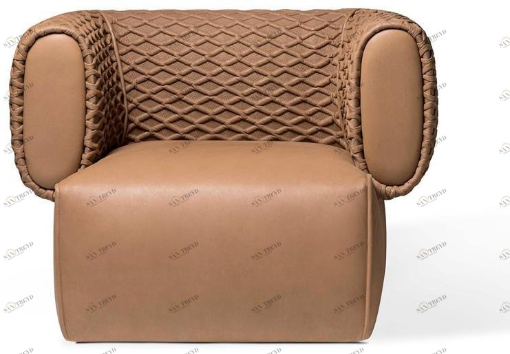 HESSENTIA | Cornelio Cappellini Кожаное кресло с подлокотниками и стеганной спинкой Hug Santreyd sun-id-1492545