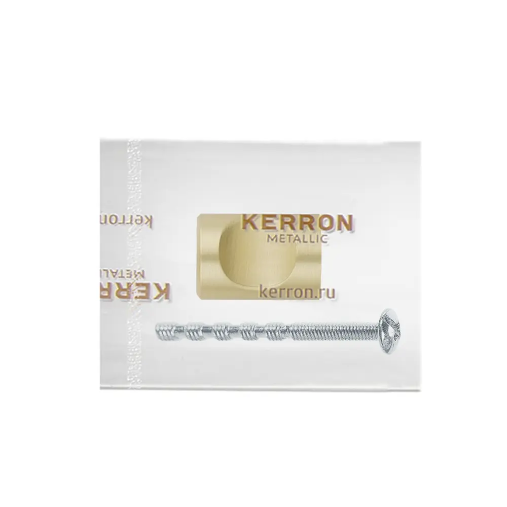 89314385 Ручка-кнопка мебельная Kerron 15x22 мм, цвет матовое золото STLM-1008557  - Вид №3