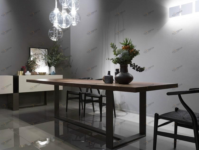 EmmeBi Лакированный прямоугольный обеденный стол из орехового дерева sun-id-1464948