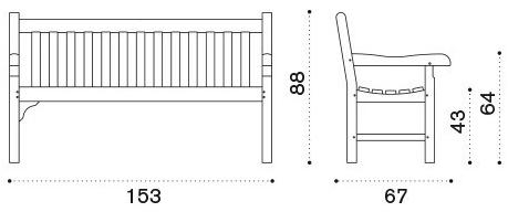 Ethimo Деревянная садовая скамейка с подлокотниками Notting hill Nhdm0500 - Вид №12