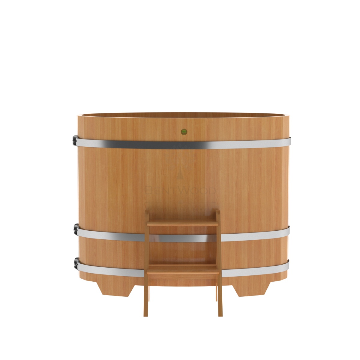 1135 Купель овальная из лиственницы 0,69х1,31х1,1 натуральная премиум Alyarus  - Вид №3