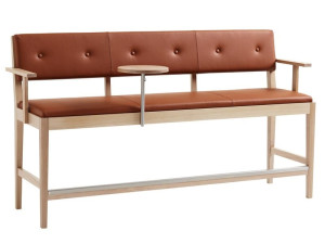 Высокая кожаная мягкая скамья