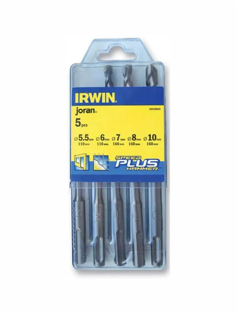 90809424 Набор буров по бетону SDS Plus Irwin 10503843, 5 шт STLM-0838742