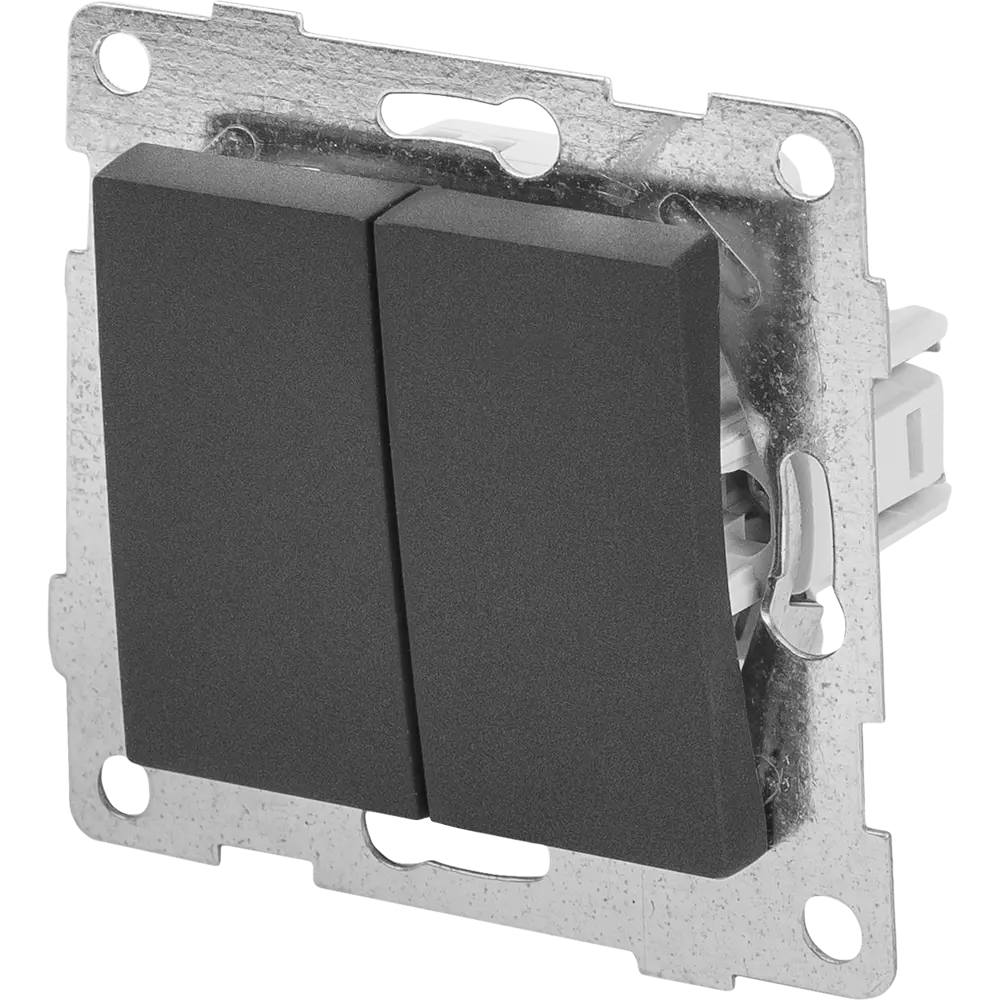 Выключатель GUSI Electric Classic — две клавиши, графитовый оттенок 83864242 Ugra STLM-0045173