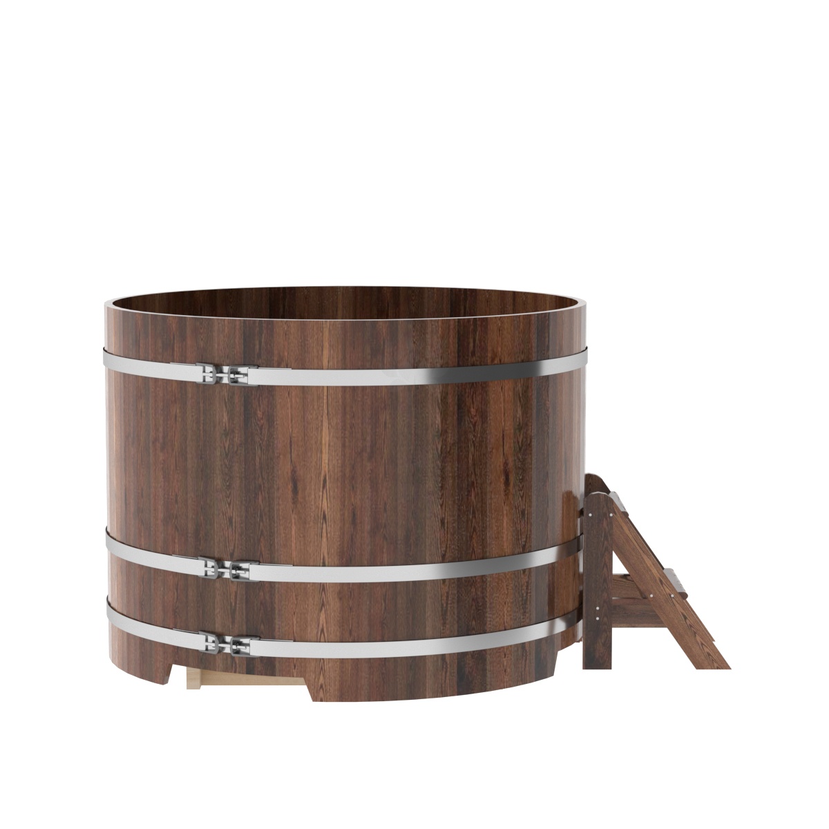 1206 Купель круглая из лиственницы d=1,50х1,1 морёная премиум Alyarus  - Вид №2