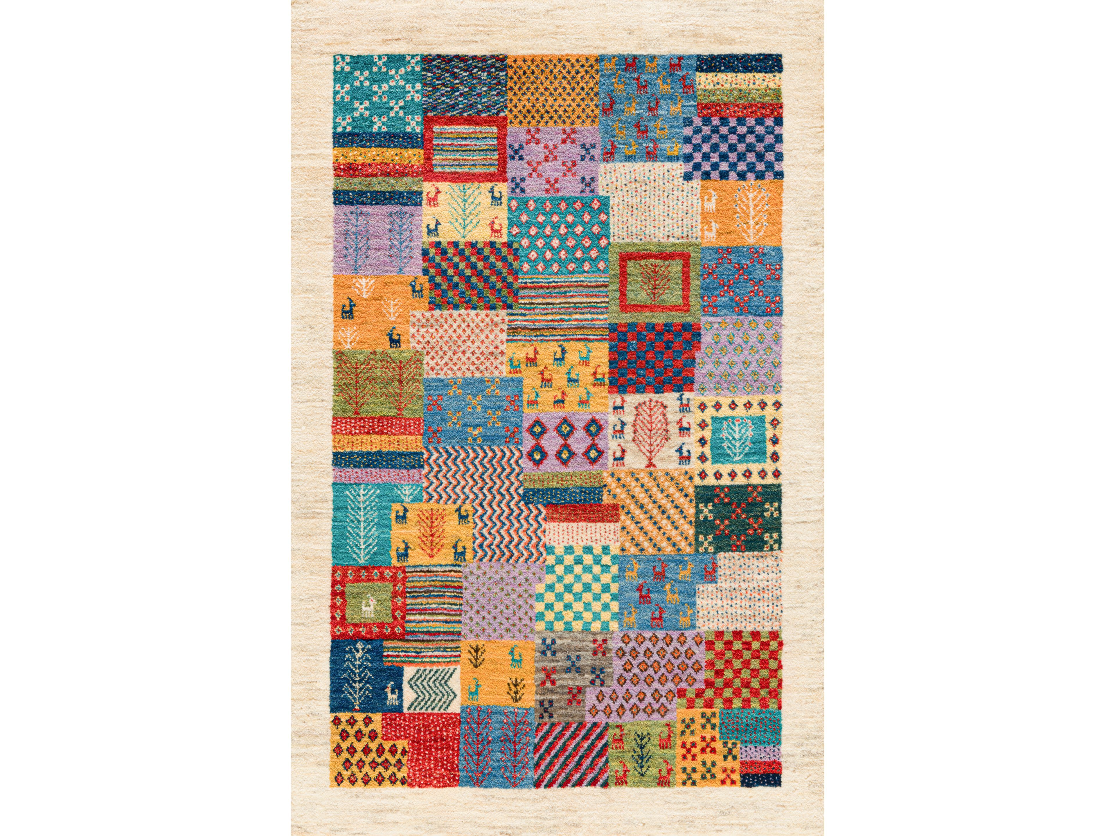 Прямоугольный шерстяной клетчатый ковер Zollanvari Gabbehs Geometric ARCH-00074003 - Вид №1