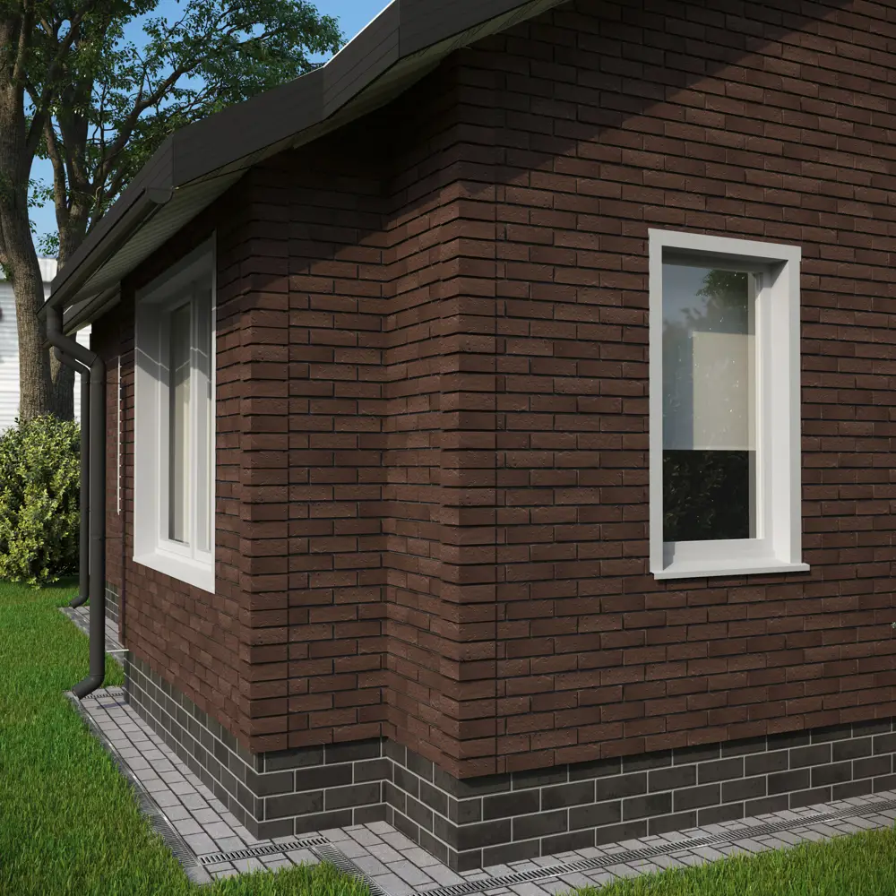 Фасадная панель Dacha Кирпич текстурный цвет коричневый 0.44 м² Berg STLM-2119593 - Вид №3