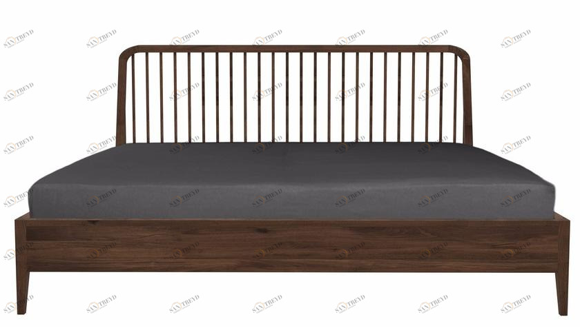 Ethnicraft Двуспальная кровать из орехового дерева Walnut spindle 045186