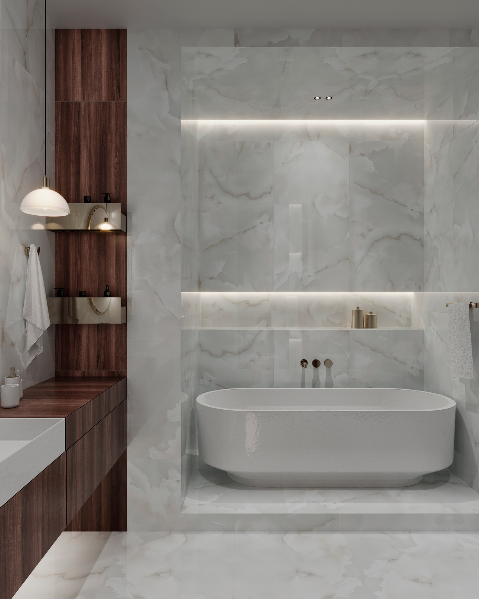 Керамогранит ONYX WHITE CLOUD 60х120 Arcadia Ceramica FP1027-A STLM-1566517 89384201