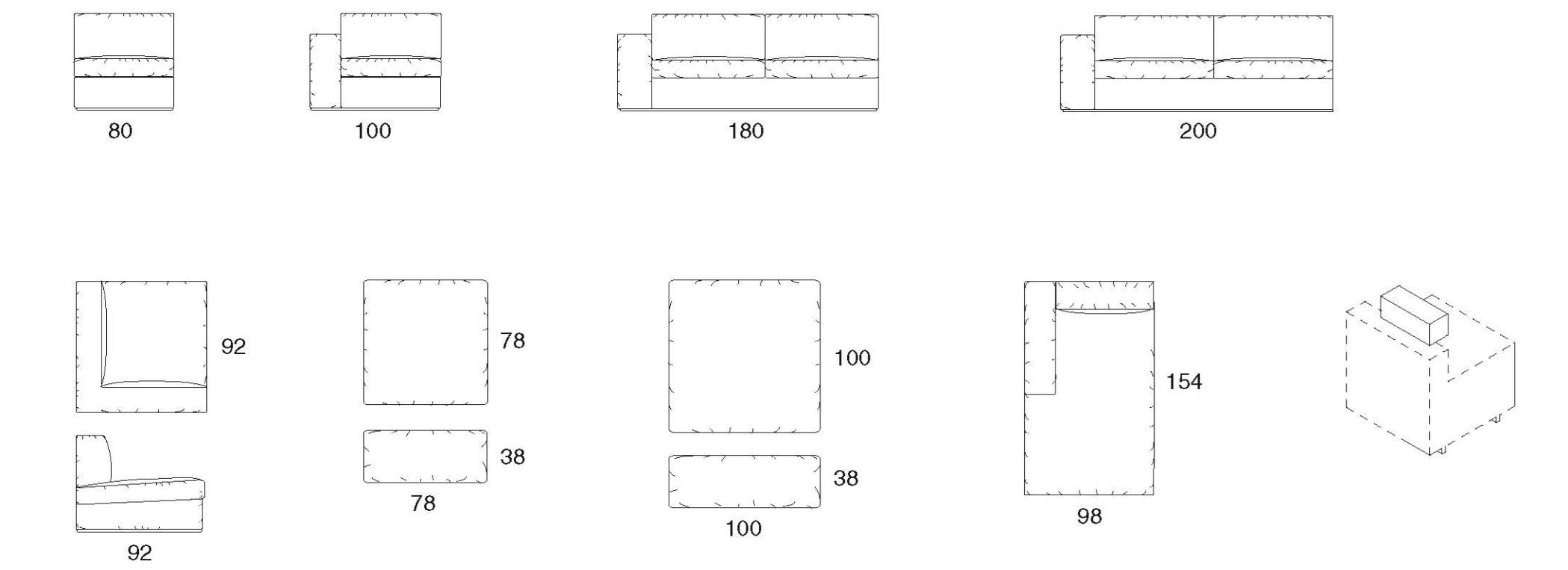 Тканевый диван с полуостровом Former In Italia Стив ARCH-00010608 - Вид №1