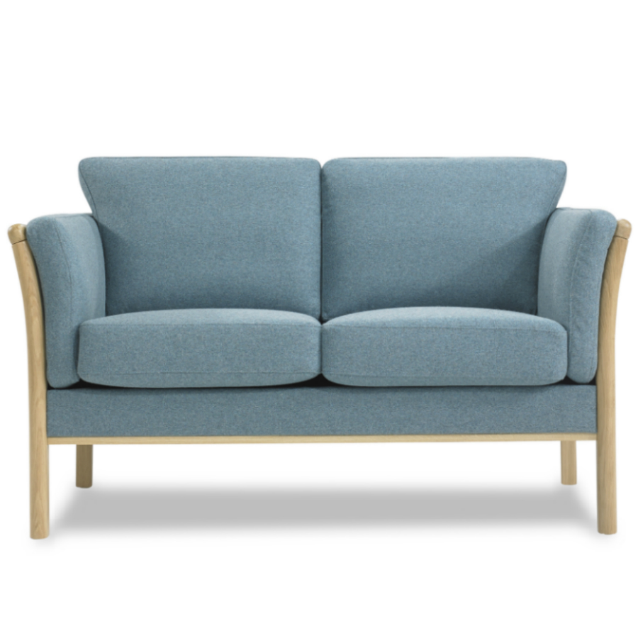 Диван двухместный Aya, цельный лакированный дуб, сине-зеленый Kragelund 12902202520 - Вид №1