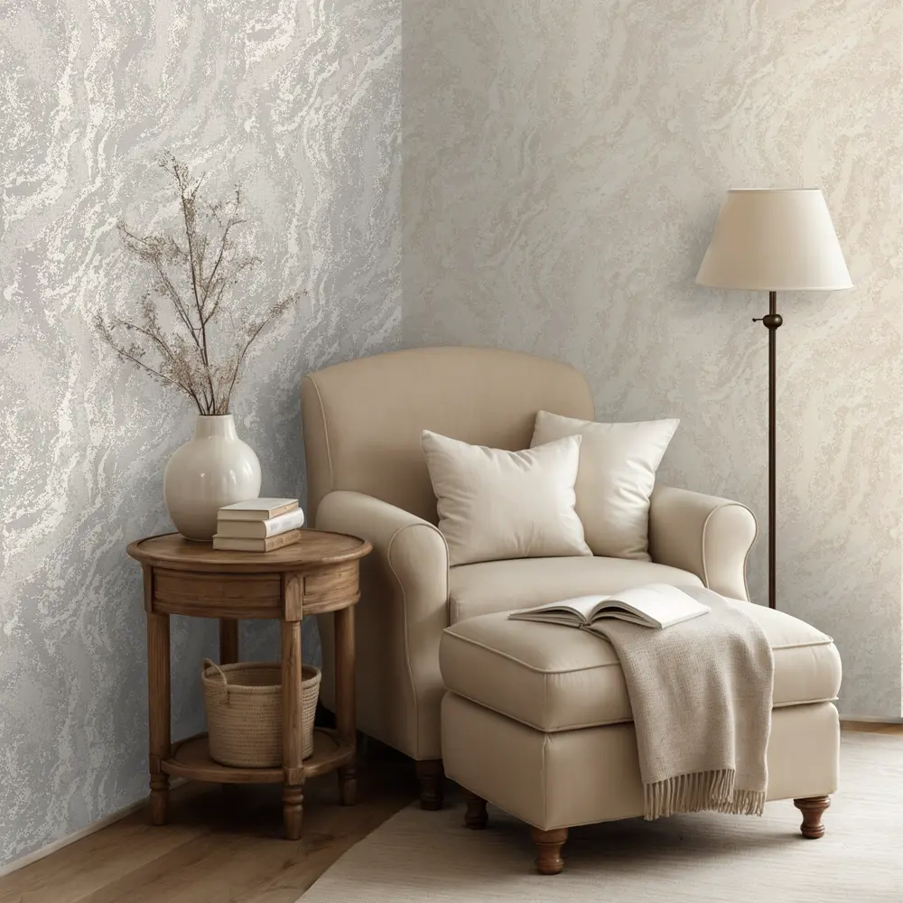 Обои флизелиновые Deco-Deco Calistra бежевые 1.06 м DD6073-02 STLM-2179241 - Вид №5