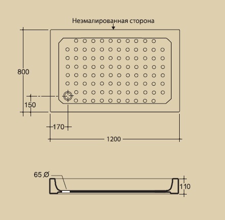 Поддон душевой MIGLIORE 120 x 80 см, ML.PDR-28.060.BI  - Вид №1