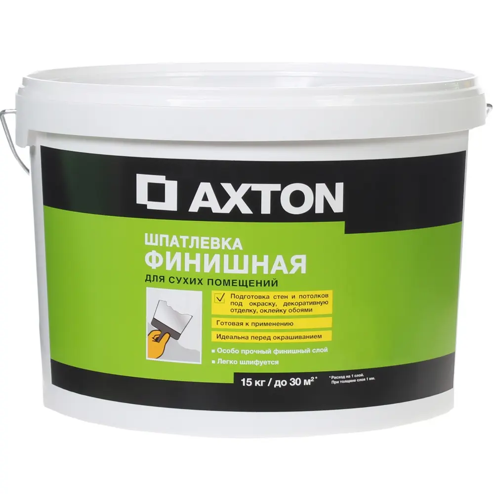 Шпатлёвка финишная Axton для сухих помещений 15 кг 81960514 STLM-2034384 