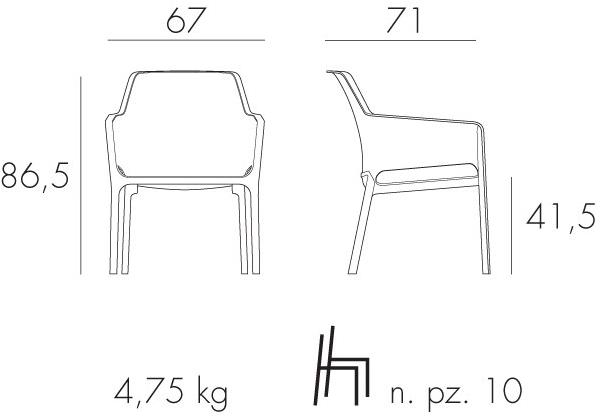 Nardi Садовое кресло с подлокотниками Net sun-id-1362529 - Вид №10