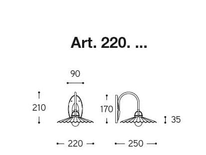 Керамический настенный светильник с фиксированной рукояткой Aldo Bernardi складка ARCH-00099518 - Вид №1