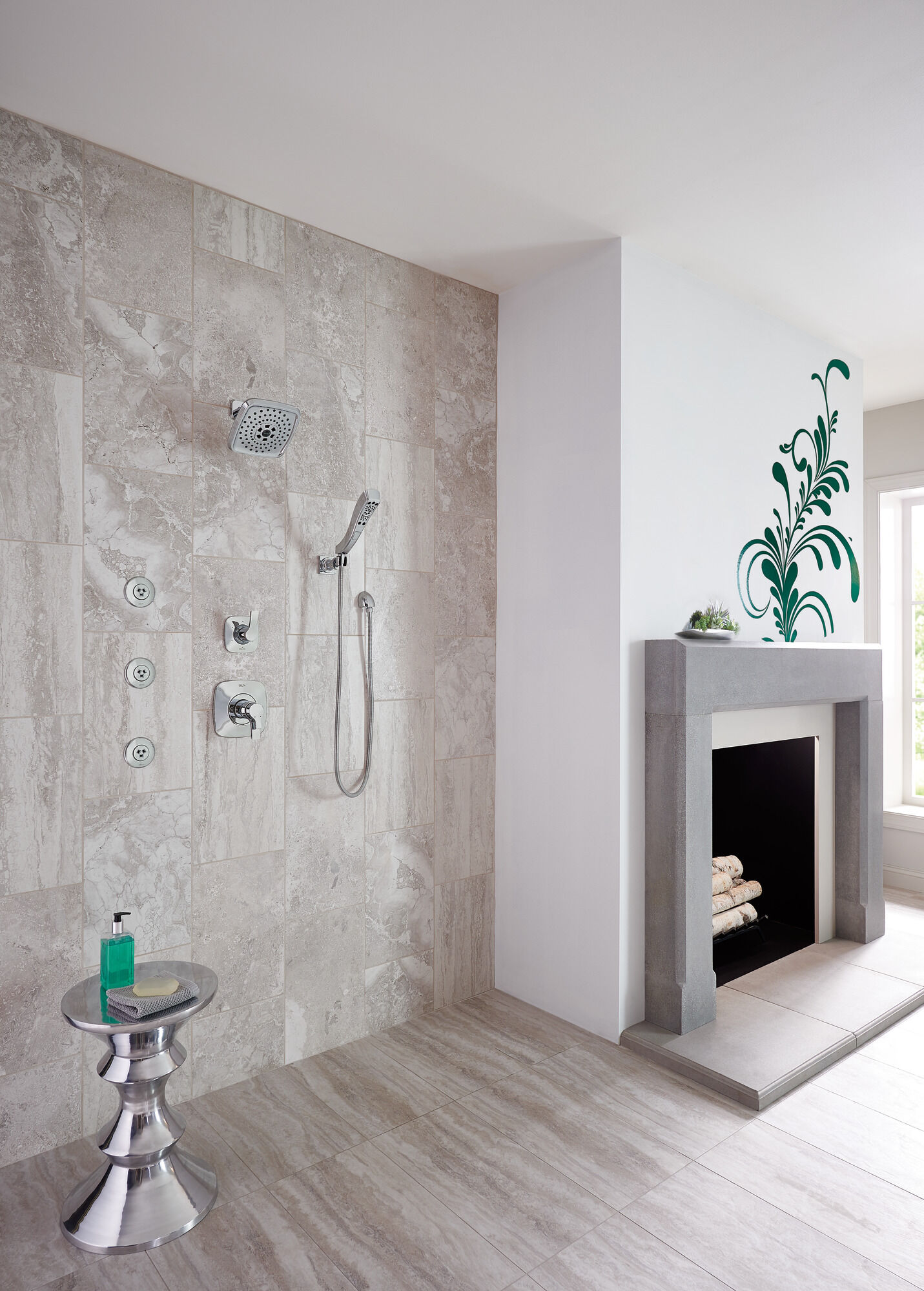 55552-SS H2Okinetic® Ручной душ с 4 настройками для настенного монтажа Delta Faucet Universal Showering Нержавеющая сталь  - Вид №10