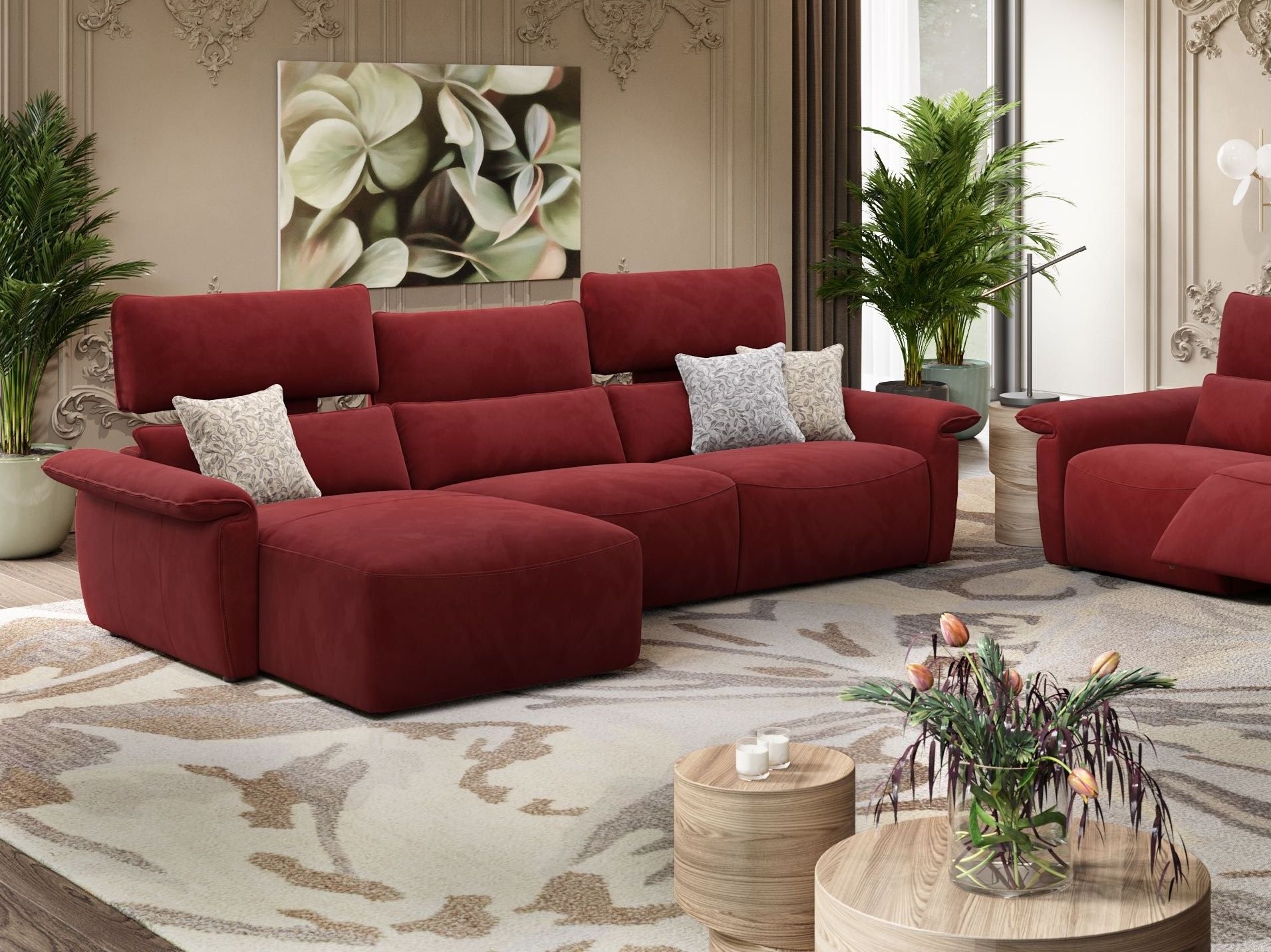 Тканевый диван с полуостровом Sofanella Merida ARCH-00064503 - Вид №2