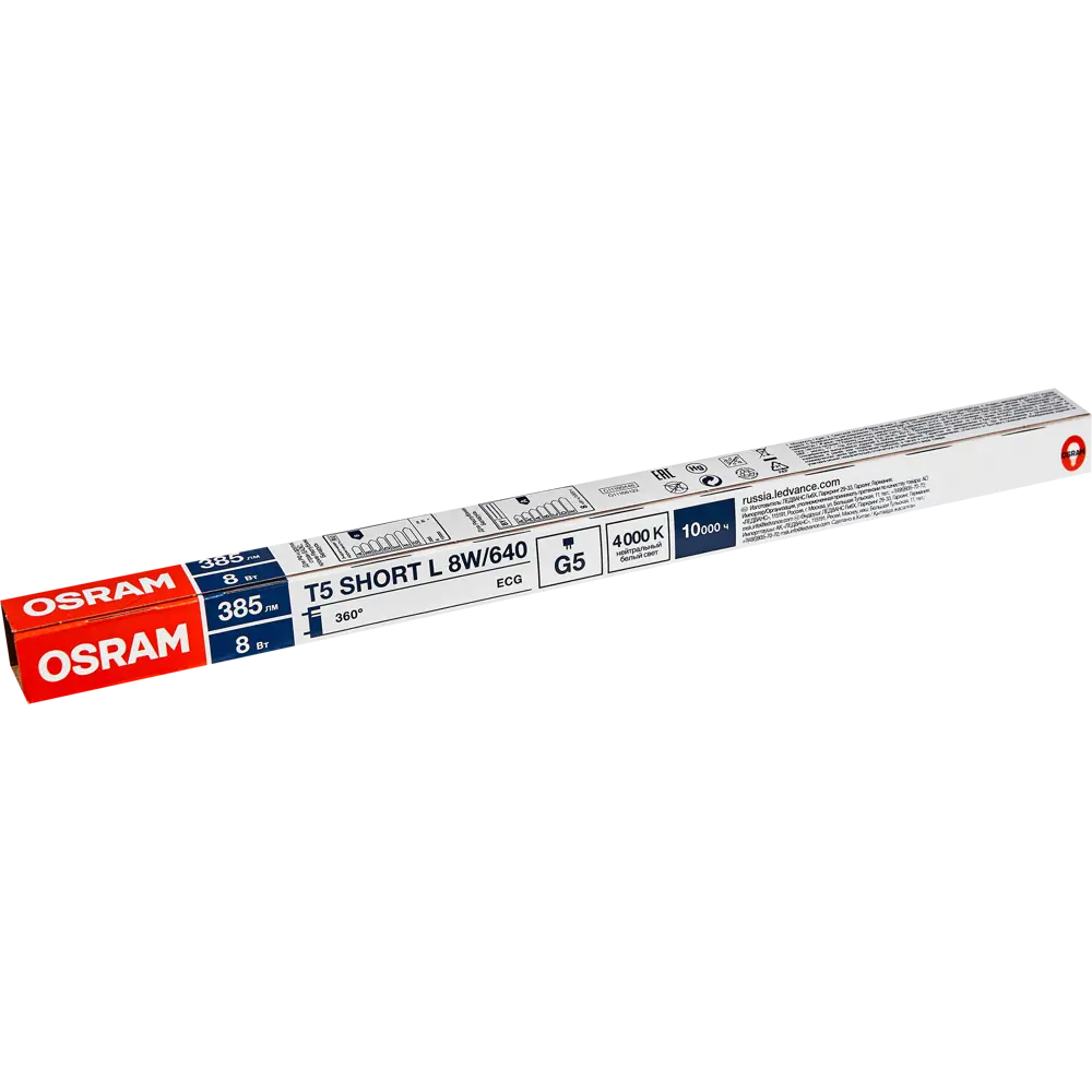 Лампа люминесцентная Osram G5 56 В 8 Вт туба 385 лм цвет света нейтральный белый 89353943 STLM-2054451  - Вид №3