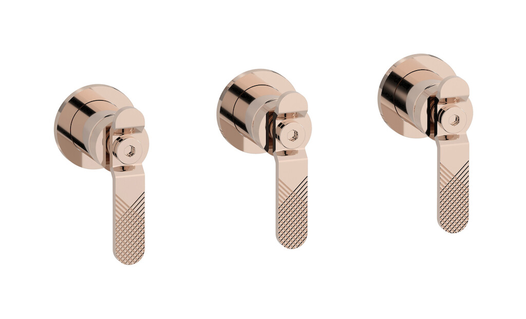 Встроенный смеситель для душа на 3 отверстия с двухходовым дивертером WE ARE IB b2410rs Rose Gold Bold