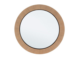 Настенное круглое зеркало из ясеня с рамкой