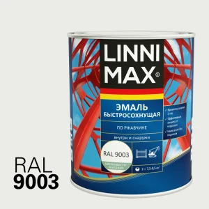 89379725 Грунт-эмаль по ржавчине Linnimax Быстросохнущая шелковисто-матовая цвет белый 0.75 л STLM-1365814
