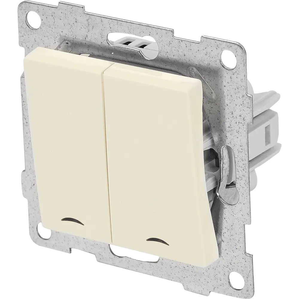 Выключатель GUSI Electric двухклавишный с подсветкой для скрытого монтажа 83864219 Ugra STLM-0045156