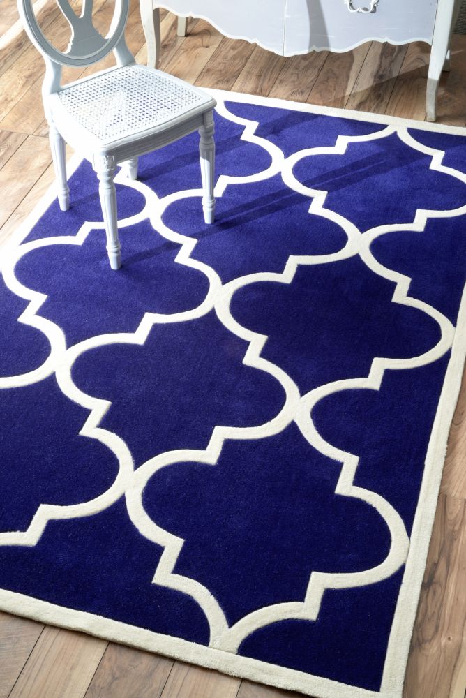 Ковер Trelli синий 300х400 DOLLY CAPRETS ДИЗАЙНЕРСКИЕ, ТРЕЛЬЯЖНЫЙ УЗОР 015147 Белый;синий  - Вид №1