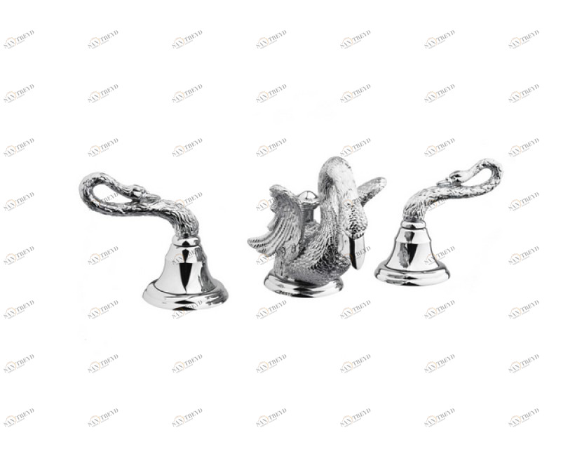 039041.000.50 Набор для раковины с тремя отверстиями Яркий хром Mestre Swan